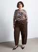 Mesh blouse with print, Brown, Model image number 1