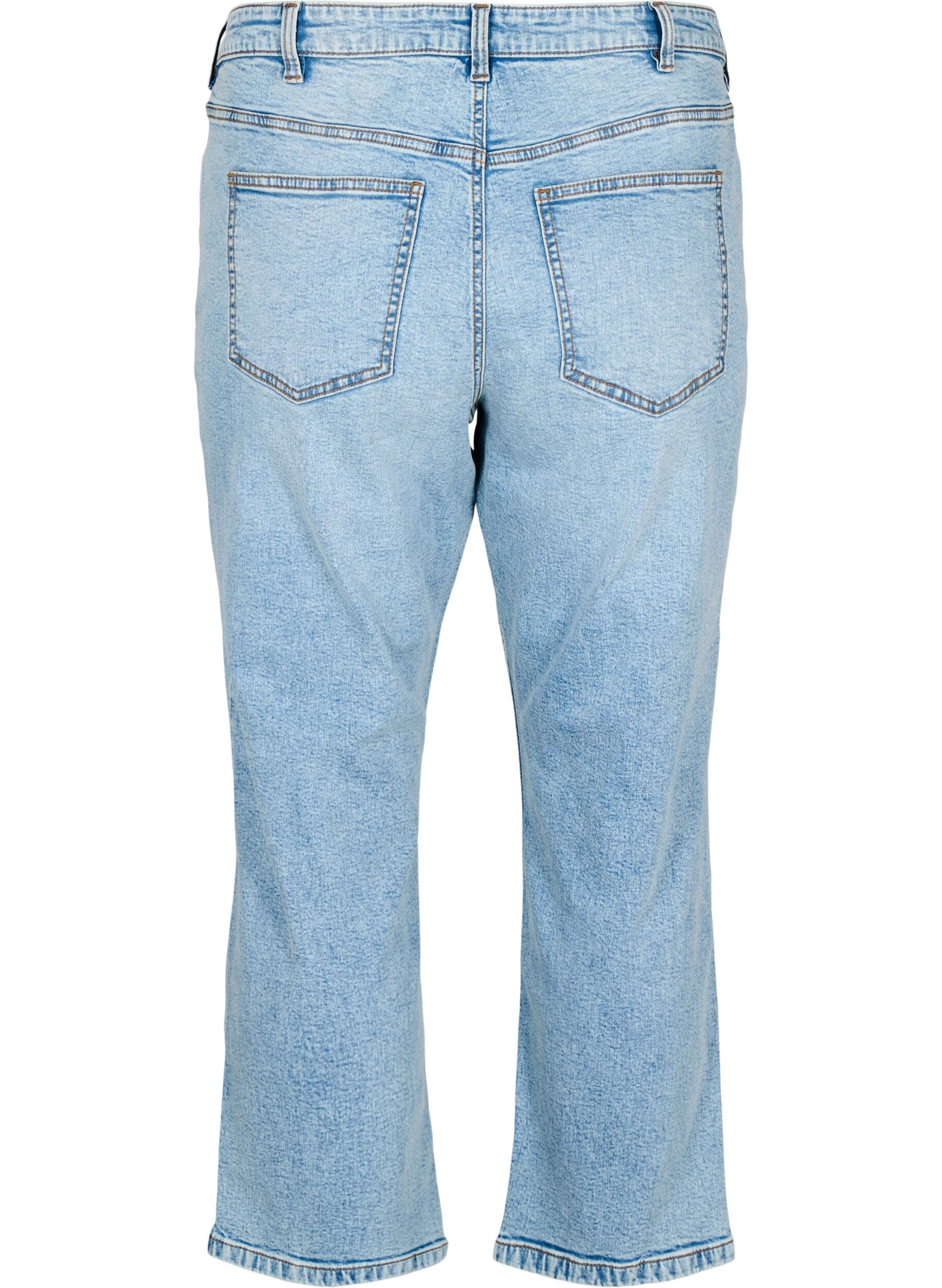 Zizzifashion Cropped Vera jeans with distress detail, Light Blue, Packshot image number 1