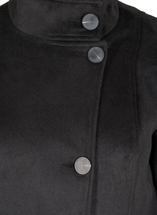 Jacket with high collar and wool, Black, Packshot image number 2
