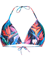 Triangle bikini bra with print, Bright Leaf, Packshot
