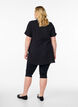 Cotton muslin tunic with short sleeves, Black, Model image number 2