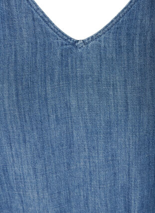 Denim dress with a belt and 3/4 length sleeves, Blue denim, Packshot image number 2