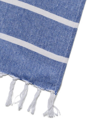 Striped Towels with fringes, Medium Blue Melange, Packshot image number 2