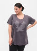 Cotton t-shirt in acid wash and stones, Dark Grey Wash, Model image number 0