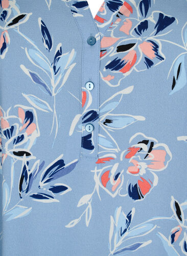Floral tunic with 3/4 sleeves, Outline Flower, Packshot image number 2