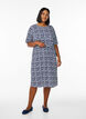 Midi-length jersey dress with tie belt at the waist, Blue, Model image number 0