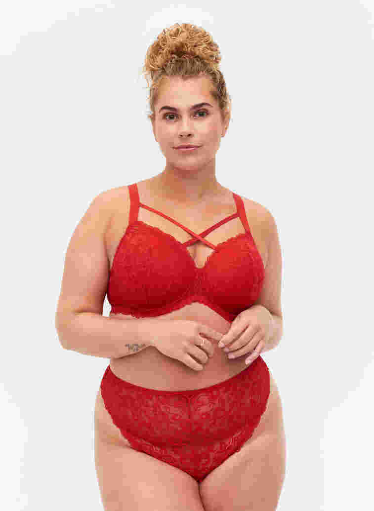 Lace G-string with regular waist, Red Ass., Model image number 0