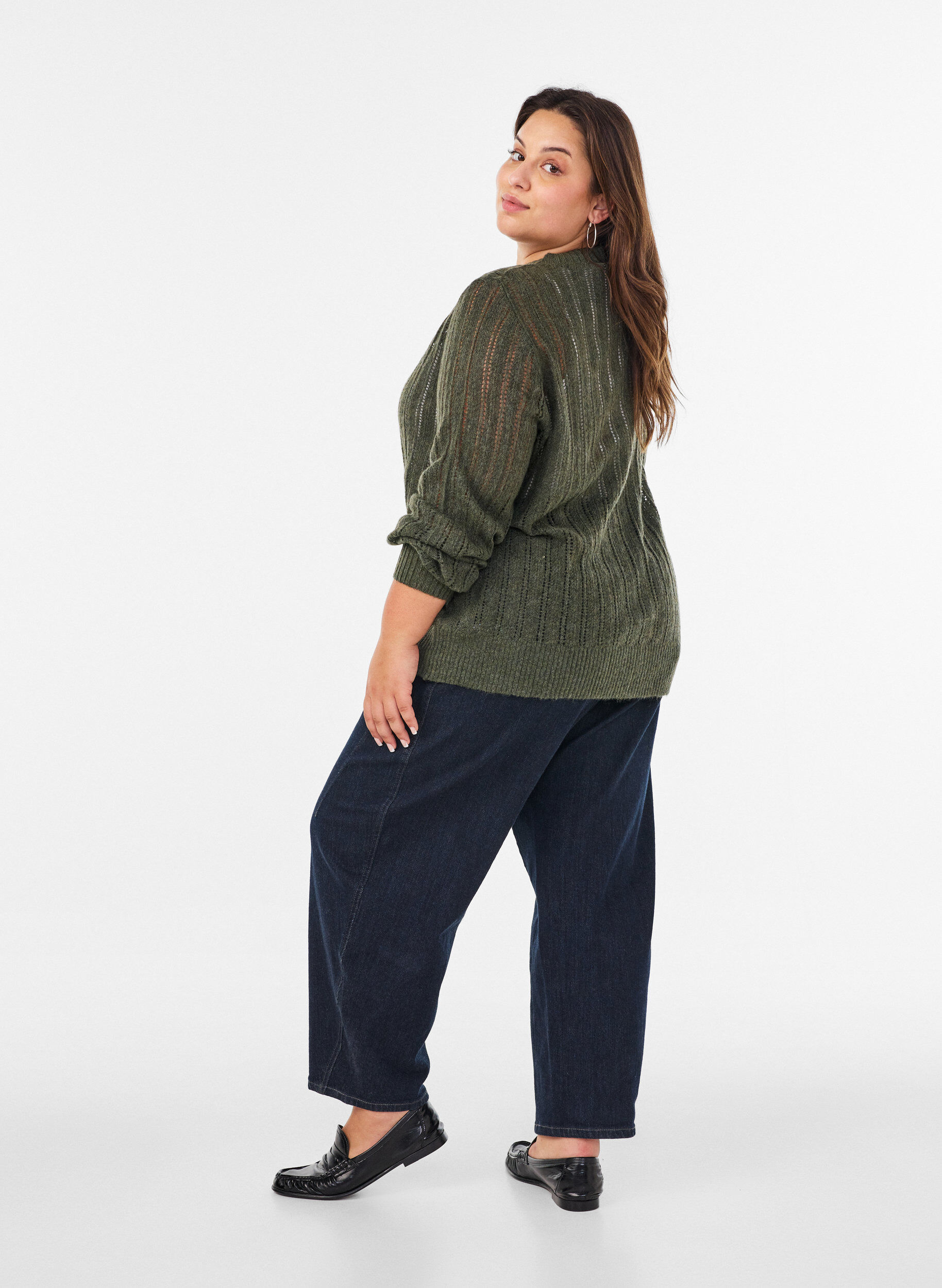 ZizzifashionT-shirt with draped detail, Green, Model image number 2
