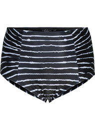 High-waisted striped bikini bottoms, Black White Stripe, Packshot