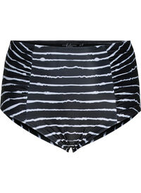 High-waisted striped bikini bottoms