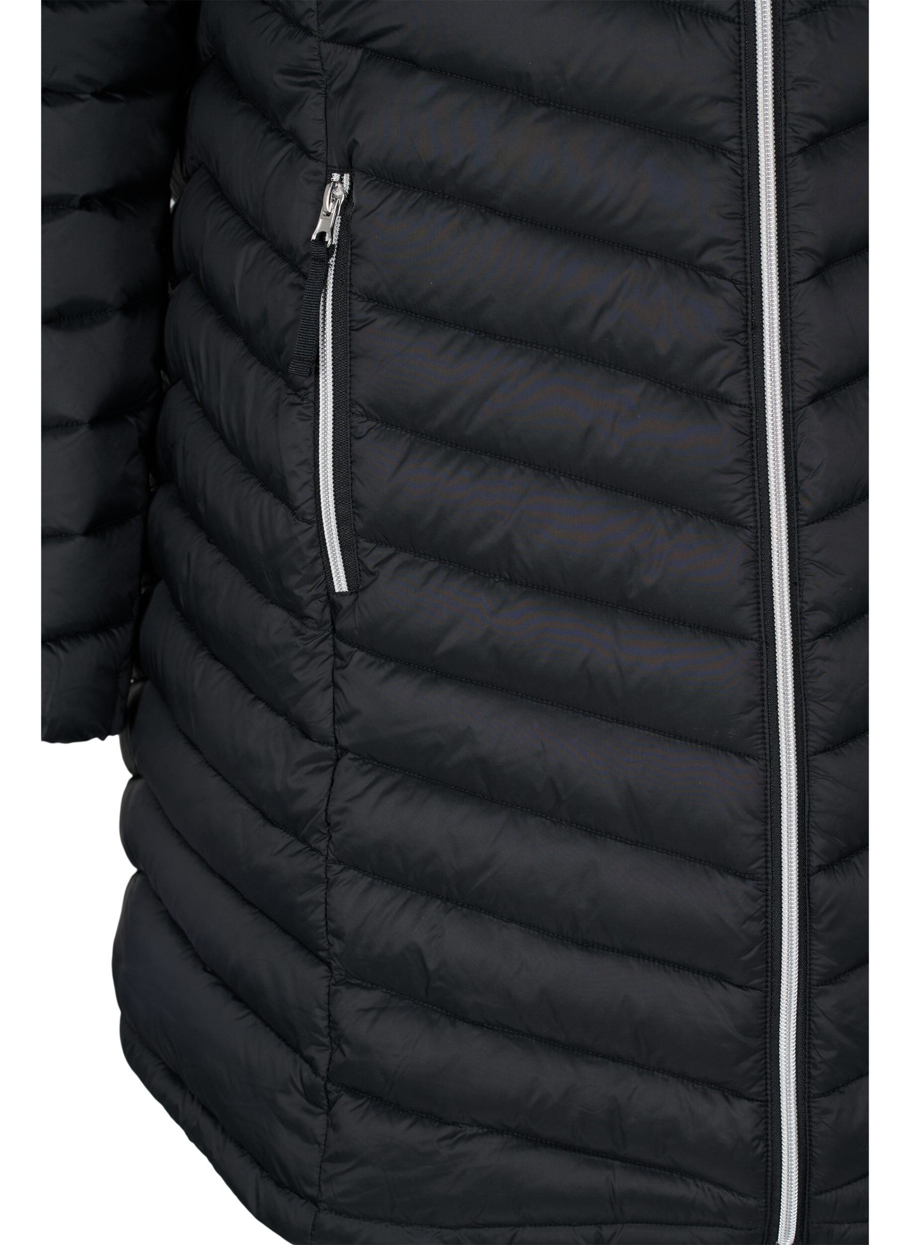 ZizzifashionLightweight jacket with pockets and detachable hood, Black, Packshot image number 3