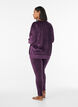 Fitted velour leggings, Purple, Model image number 1