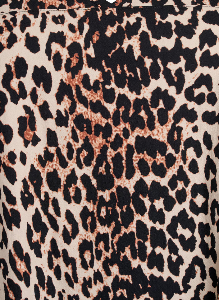 Short A-line dress with leopard print, Brown, Packshot image number 2