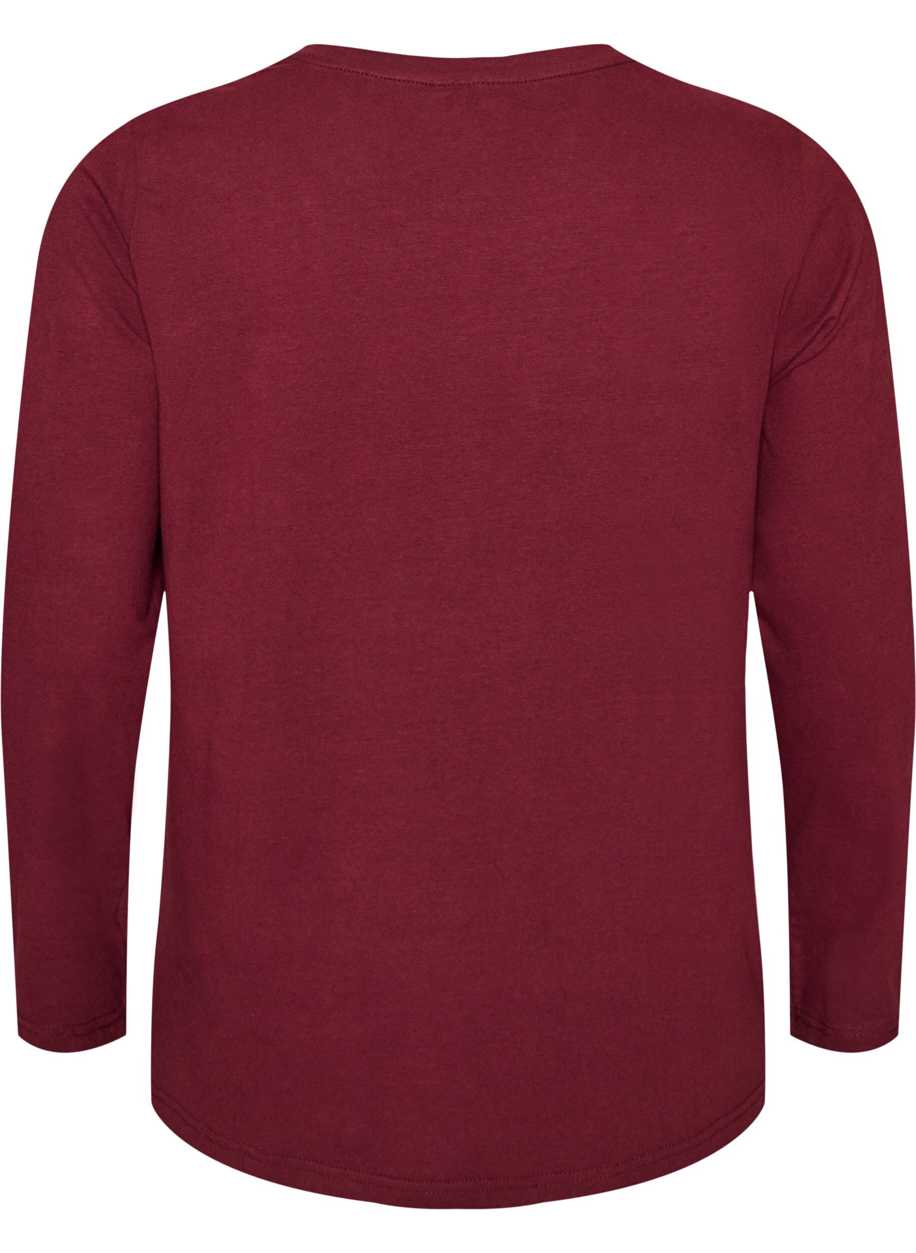 ZizzifashionBasic jersey blouse with long sleeves, Red, Packshot image number 1