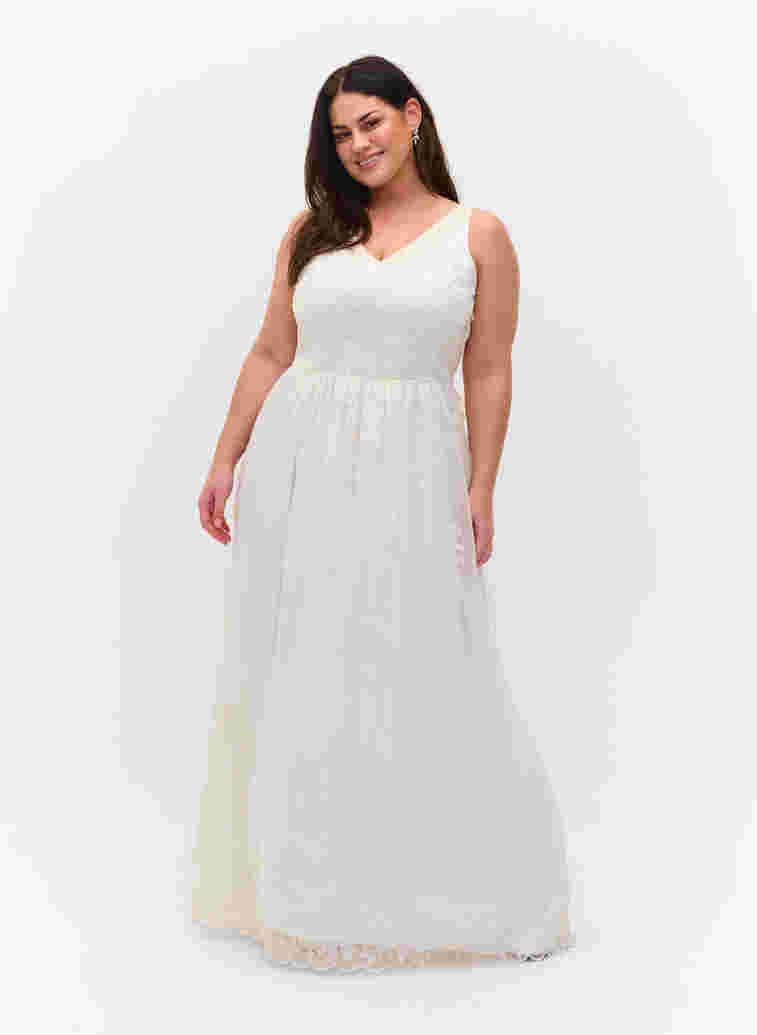 Sleeveless v-neckline wedding dress, Star White, Model