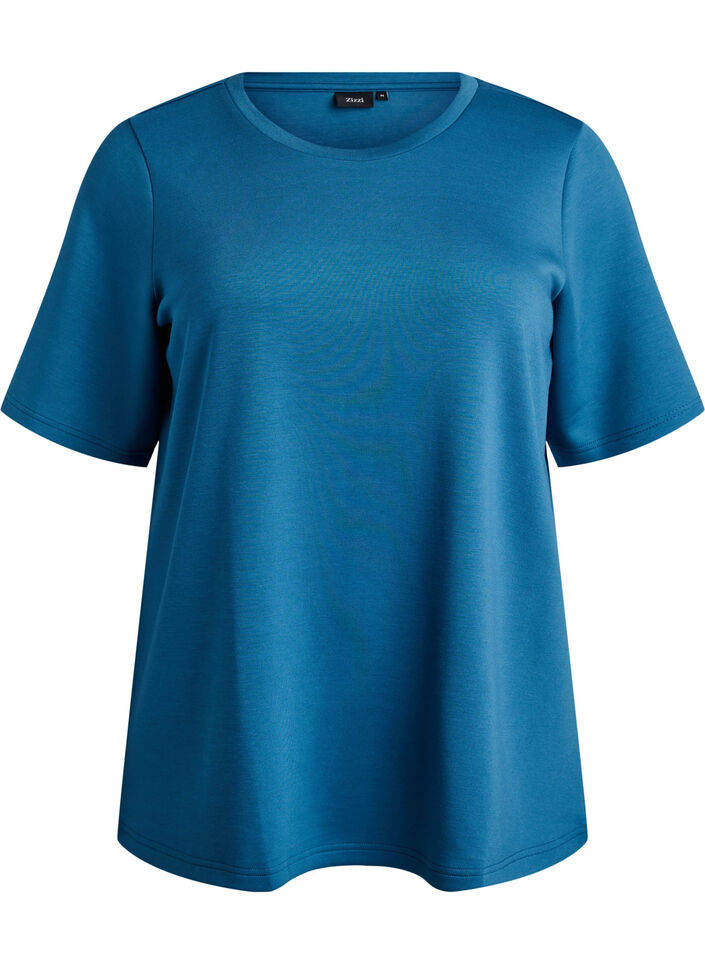 T-shirt in modal mix, Petrol, Packshot image number 0