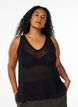 FLASH - Sleeveless knitted top with v-neck, Black, Model image number 0