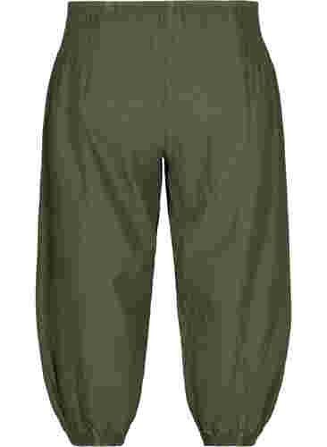 Loose 3/4-length trousers with smock detail, Ivy Green, Packshot image number 1