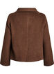 Short jacket with collar and fabric-covered buttons, Brown, Packshot image number 1