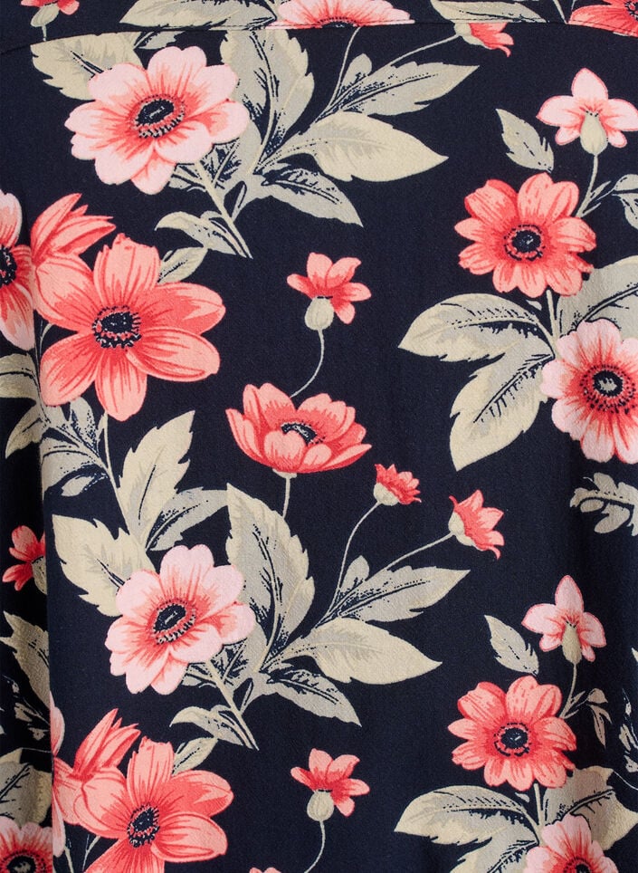 Short-sleeved cotton dress with print, Blue, Packshot image number 2