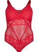 Lace bodystocking with mesh, Rhythmic Red, Packshot image number 0