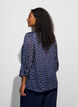 Patterned shirt with a stand-up collar and 3/4-sleeves, Blue, Model image number 2