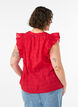 Sleeveless blouse with texture and ruffles, Red, Model image number 2