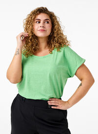 Neon colored cotton t-shirt, Neon Green, Model