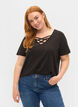Short sleeve t-shirt with v-neckline, Black, Model image number 0