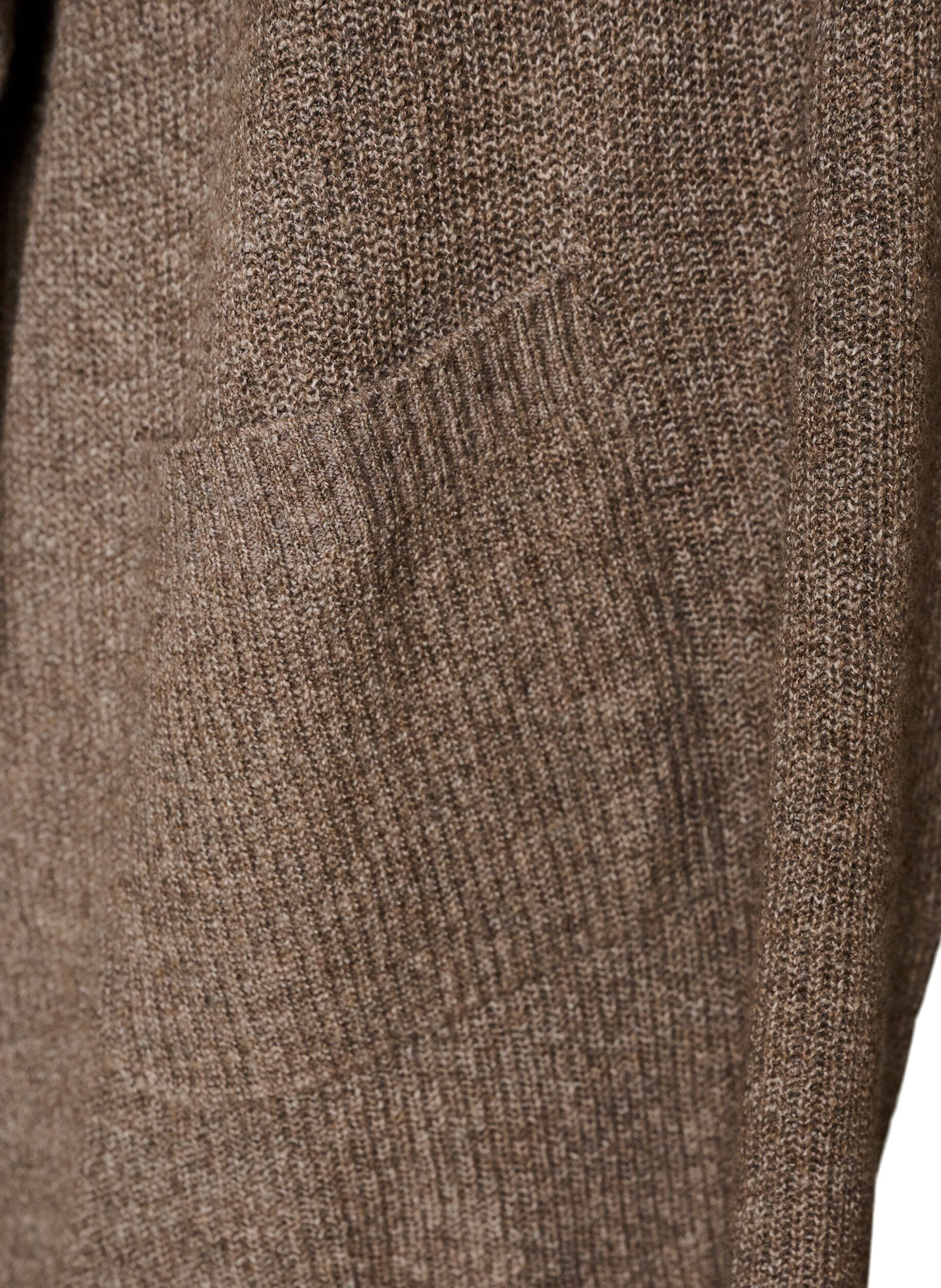 ZizzifashionCardigan with open front and wide sleeves, Brown, Packshot image number 3