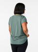 Loose training t-shirt with v-neck, Green, Model image number 2