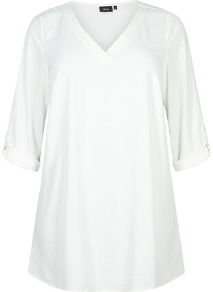 A-shape tunic with print, Bright White, Packshot image number 0