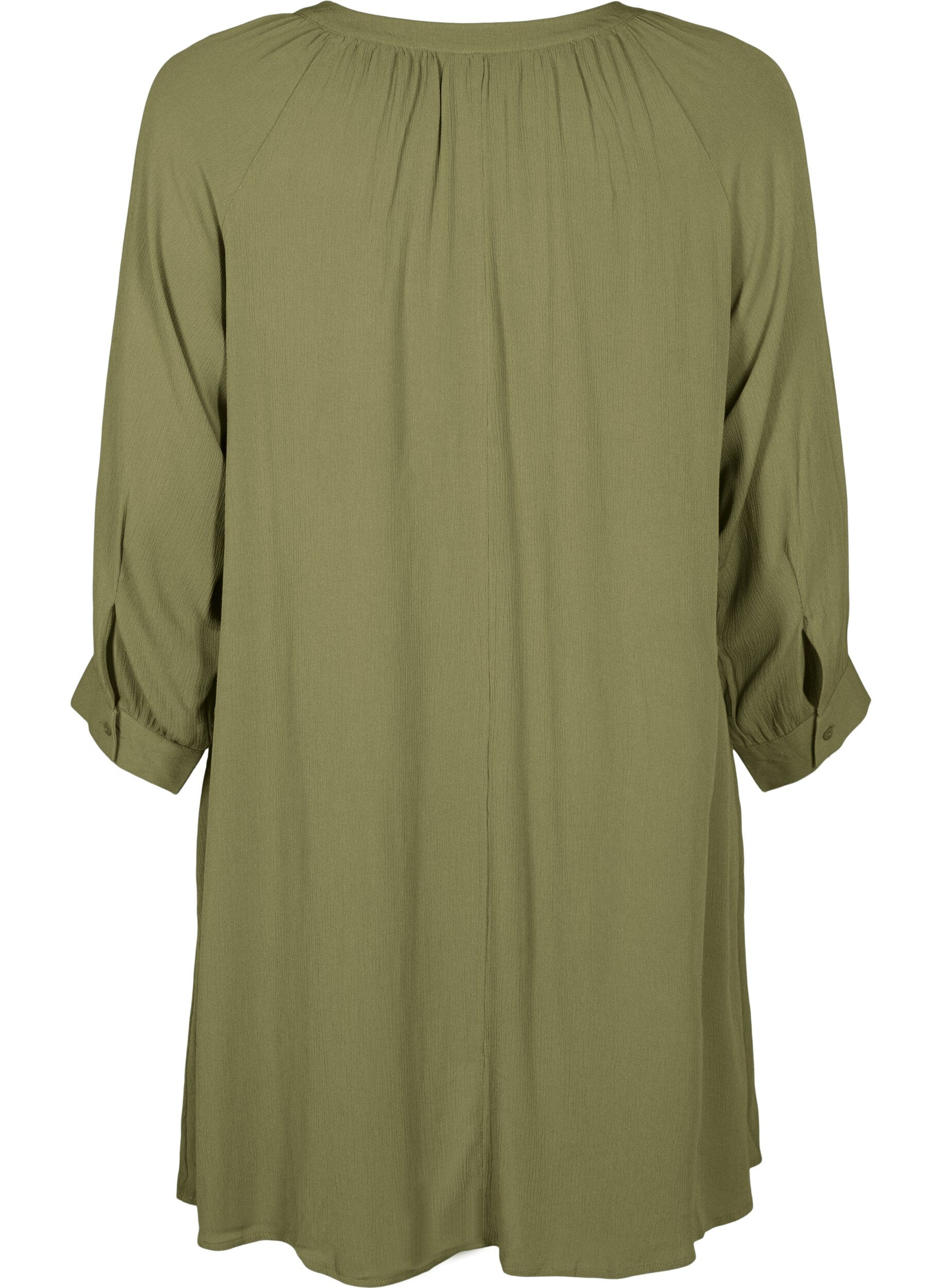 Zizzifashion Tunic with 3/4 sleeves and an A-line cut, Green, Packshot image number 1