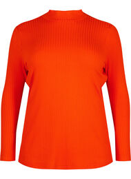 Fitted viscose blouse with high neck, Orange.com, Packshot