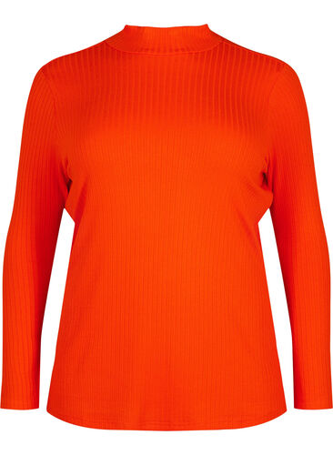 Fitted viscose blouse with high neck, Orange.com, Packshot image number 0