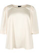 Satin blouse with half-length sleeves, Champagne, Packshot image number 0
