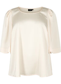 Satin blouse with half-length sleeves