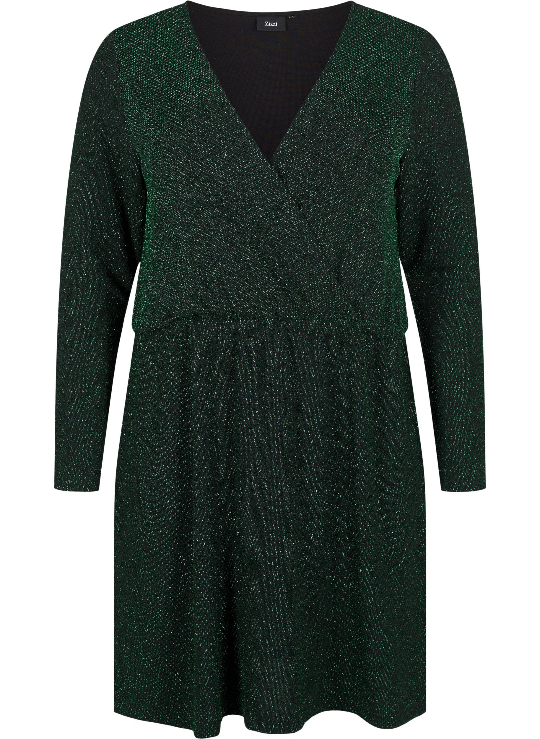 Zizzifashion Glitter dress with zigzag pattern, Scarab ZigZagShimmer, Packshot image number 0