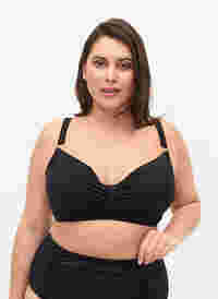 Bikini underwire bra with drapes, Black, Model