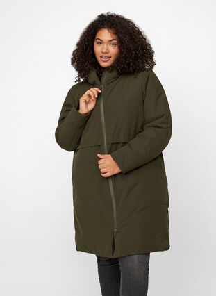 Winter jacket with a drawstring waist, Forest Night, Model image number 0
