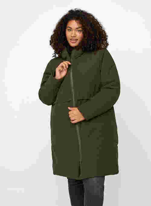 Winter jacket with a drawstring waist