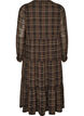 Checked midi dress with a tiered skirt, Brown, Packshot image number 1