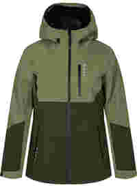 Waterproof shell jacket with hood and reflectors