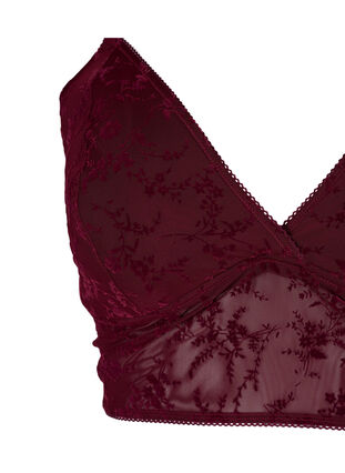 Light padded lace bra, Bordeaux Ass, Packshot image number 2