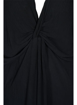 Short-sleeved viscose beach dress, Black, Packshot image number 2