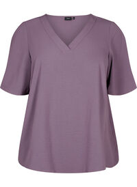 Short-sleeved blouse with an A-shape