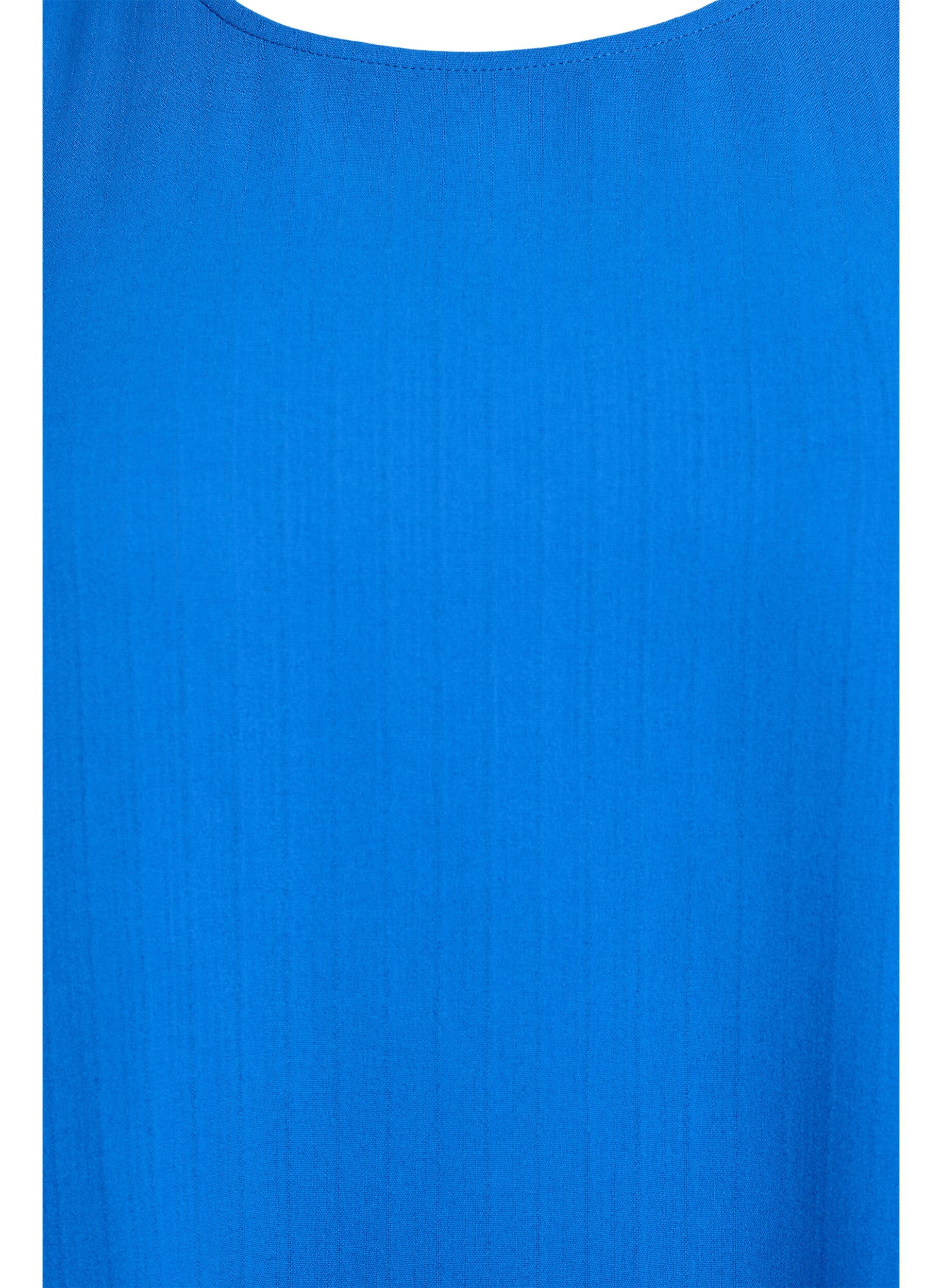 Zizzifashion Short-sleeved blouse with round neck, Blue, Packshot image number 2