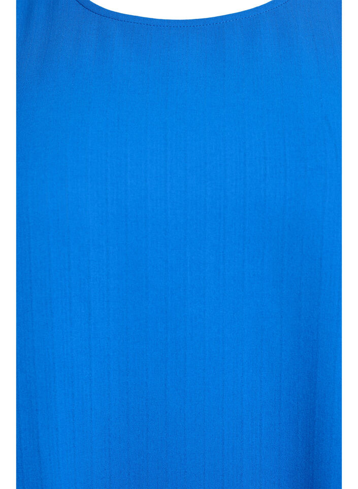 Short-sleeved blouse with round neck, Blue, Packshot image number 2