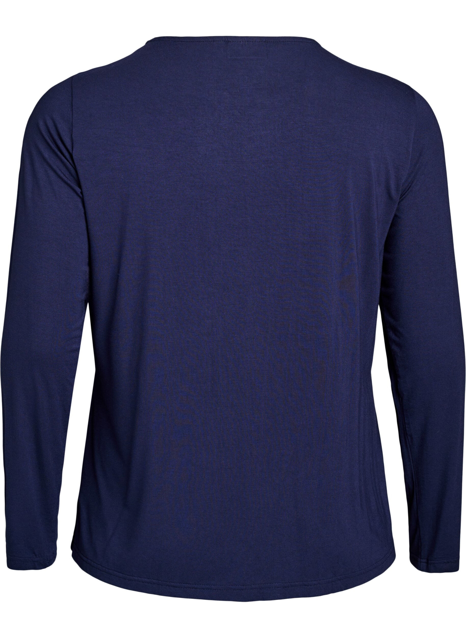 ZizzifashionSolid coloured blouse with long sleeves, Blue, Packshot image number 1