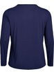 Solid coloured blouse with long sleeves, Blue, Packshot image number 1
